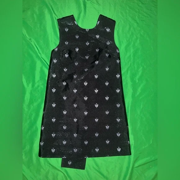 & Other Stories Black and Silver Bow Detail Metallic Jacquard Shift Mini Dress 4 & Other Stories Black and Silver Bow Detail Metallic Jacquard Shift Mini Dress 4